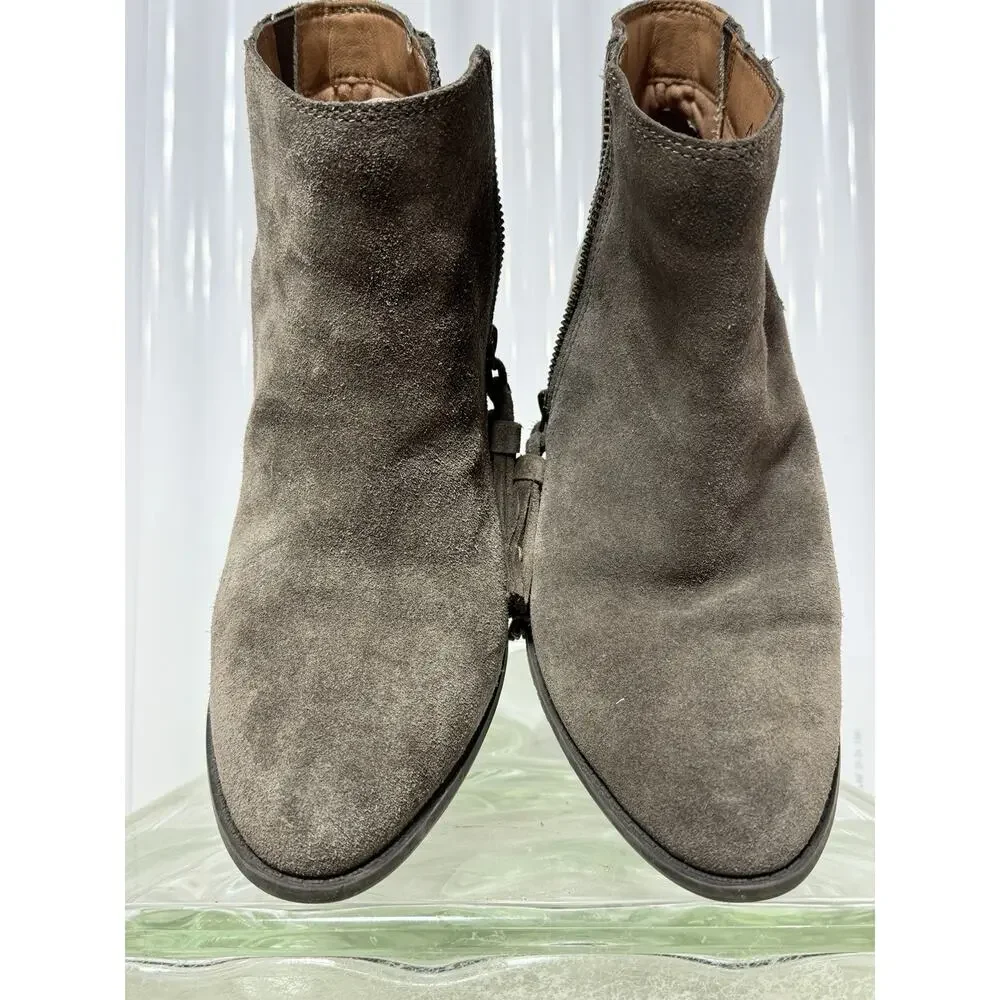 Vionic Madeline Boots Women Size 9 Suede Greige Ankle Bootie Weather Resistant - Picture 4 of 10